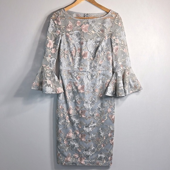 Eliza J Floral Embroidered Sheath Dress size 4 - Picture 4 of 12